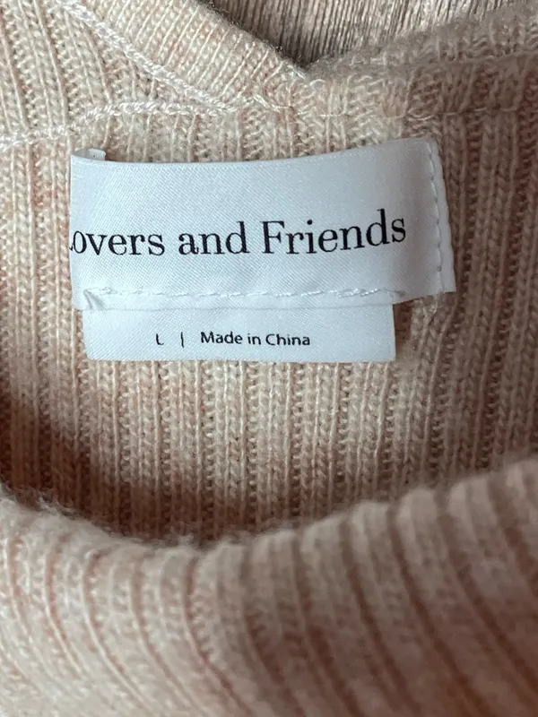 Lovers and Friends Womens Sydney Sweater Dress Large Beige Off Shoulder Revolve - Image 4