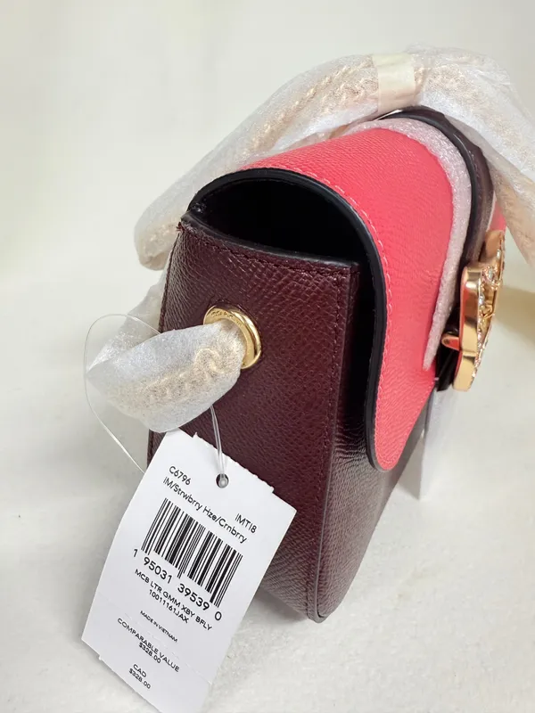 Coach C6796 Gemma Crossbody In Colorblock Strwbrry Hze/Crnbrry - Image 7