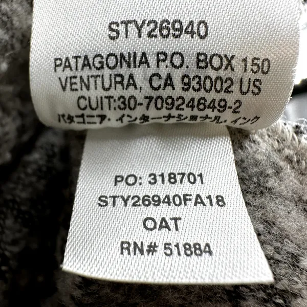 Patagonia Woolyester Fleece Sweater 1/4 Zip Stand Collar Knit Oatmeal Small - Image 5