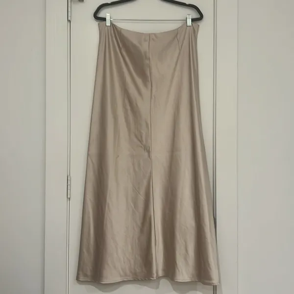 Champagne Satin Maxi Skirt - Image 4
