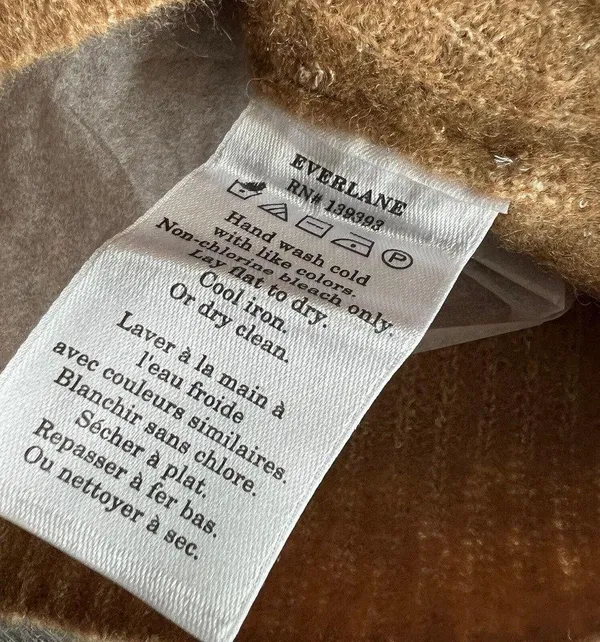 Everlane Crop Top Womens Extra Small Wool Blend Cozy Stretch Camel Brown - Image 4
