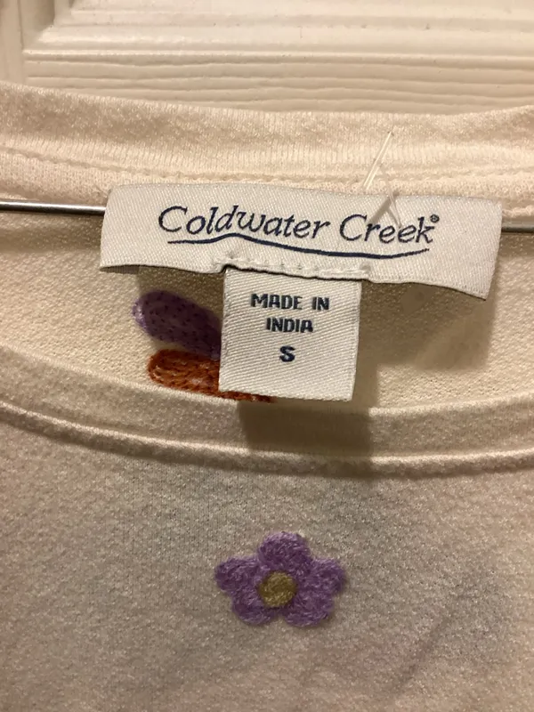 Coldwater Creek Cream Embroidered Floral Tunic - Image 2