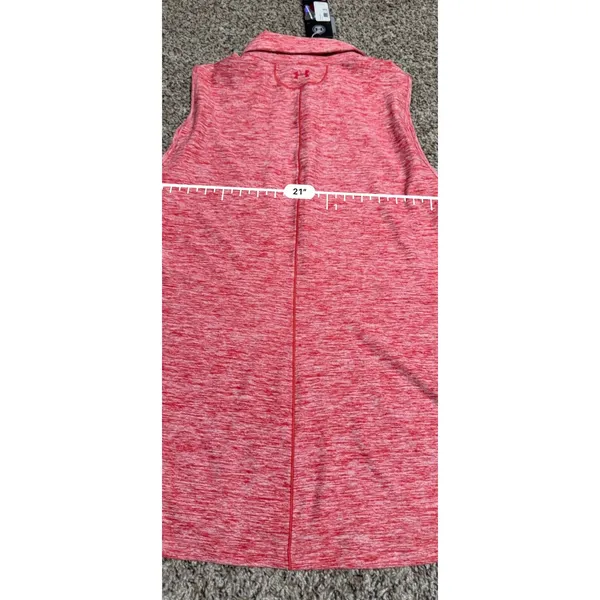 Under Armour Ole Miss Rebels HeatGear Sleeveless Polo Red Heathered Womens XL - Image 6