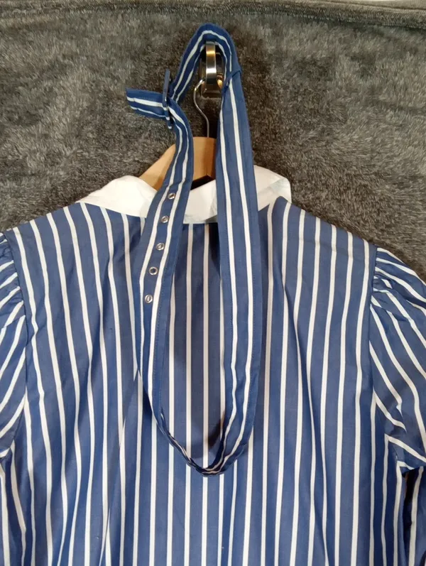 J Crew Tiered Shirt Dress In Cotton Poplin Mini Belted Ruffle Hem Preppy Nautica - Image 8
