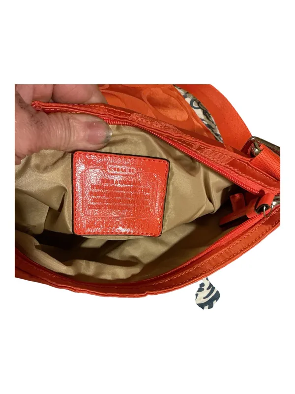 Authentic Coach Orange Signature Jacquard Nylon Crossbody Messenger Bag NWOT - Image 4