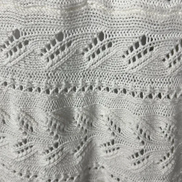 CAbi Cardigan Sweater Large Ivory Cotton Open Knit Crochet Draped Preppy Boho L‎ - Image 7