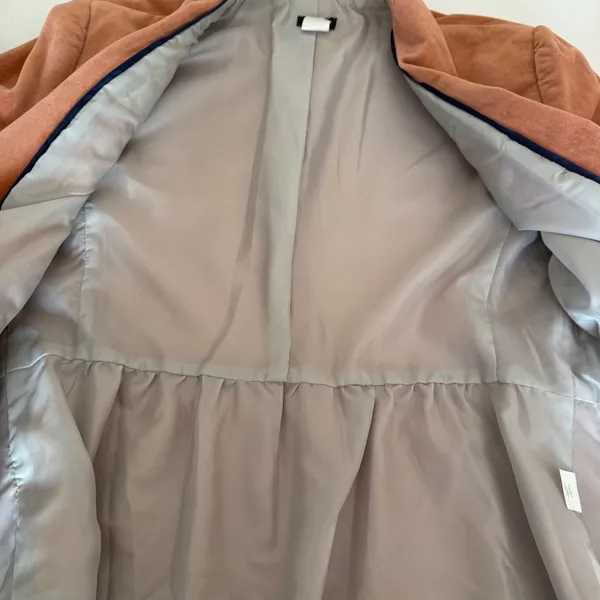 J.Crew Womens Blazer 8 Orange Hue Shawl Collar Peplum Velvet Dark Academia Fall - Image 7