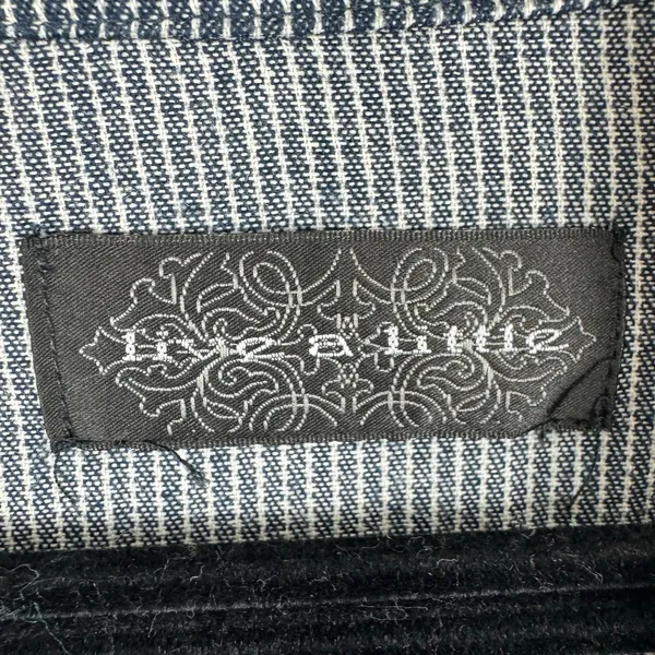 Live A Little Blue White Pinstriped Full Zip‎ Collared Jacket Pockets Size S - Image 8