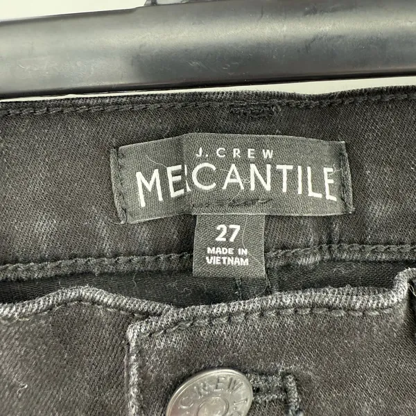 J. Crew Mercantile Size 27 Skinny Fit Black‎ Denim Pants Jeans Distressed Hem - Image 4