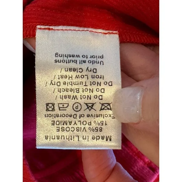 Palmer Harding Pants Women 2 Red‎ Crinkled Fabric Elastic Waist Silence Wide Leg - Image 11