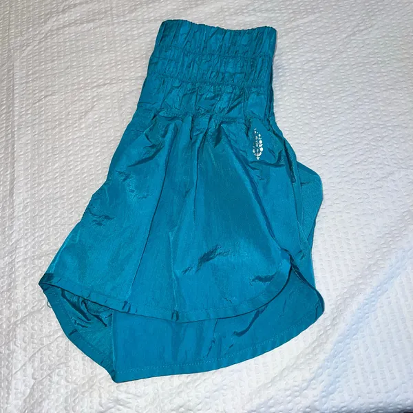 Free people movement metallic teal high rise shorts XS women - Image 8
