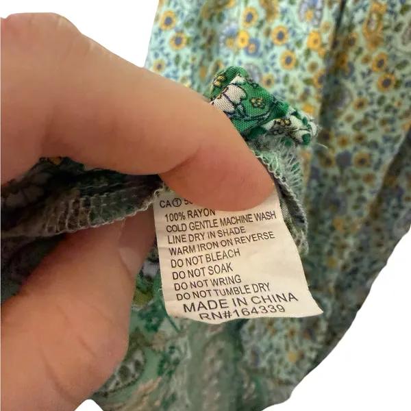 ✨💚 Petal + Pup Boho‎ Floral Button-Front Midi Dress Green US 4 💚✨ - Image 4