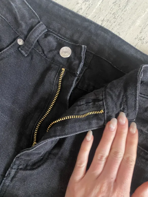 Black Wide Leg Jeans Size 4 - Image 2