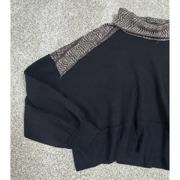 We The Free People At The Lodge Sweater Cropped Cowl Neck Fair Isle Knit Size S - Image 3