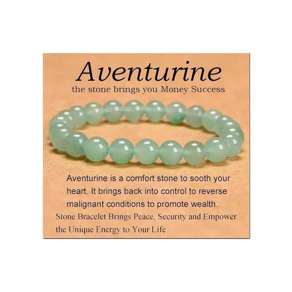 Dyed green aventurine stretchy bracelet - Image 8