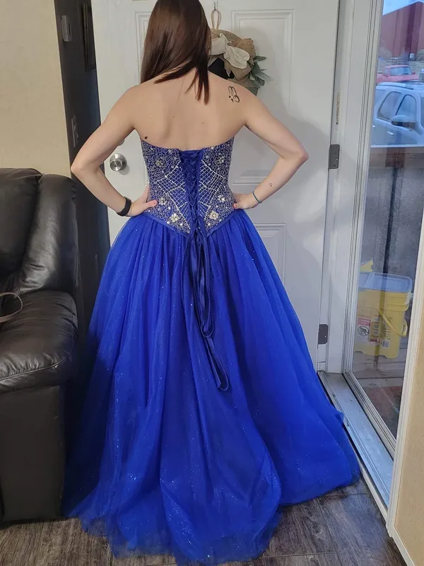 Royal Blue Corset Dress Size M - Image 2