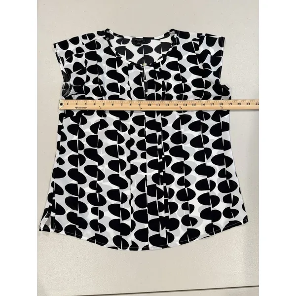 Ann Taylor Polka Dot Top Womens Small Lightweight Workwear Sheer Career Travel - Image 5