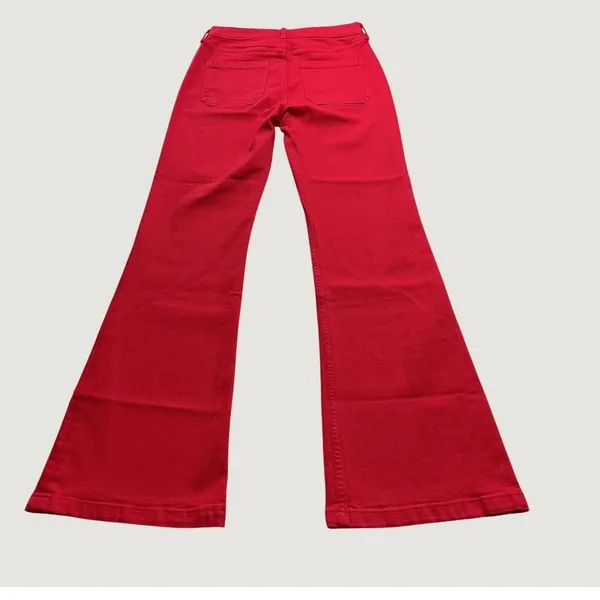 Gap 70s Flare High Rise Jeans Red Patch Pocket Stretch Denim 29/8 Regular NEW - Image 4