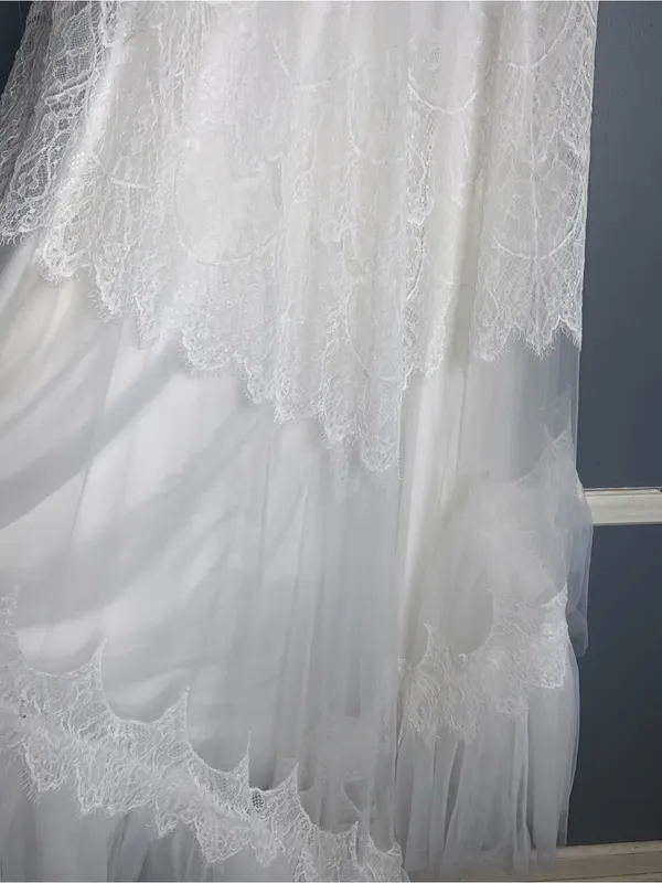 Sorayan Romantic White Lace Off-Shoulder Bridal Gown Medium - NWT - Image 7