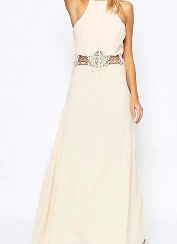 NWT Jarlo London ASOS Cream Aden Maxi Dress Lace Insert Waist Size XS/8 - Image 9