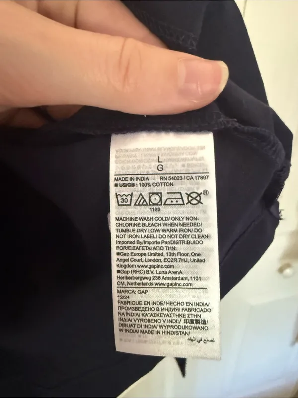 NWT GAP Organic Cotton VintageSoft Crop T-Shirt Navy Blue Size Large - Image 6