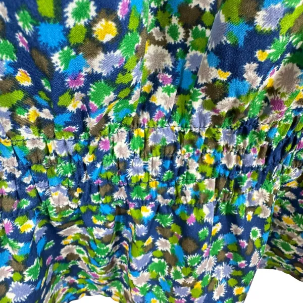IZOD Colorful Floral Sleeveless Crochet Detail 1/2 Button Pullover‎ Blouse Sz XL - Image 3