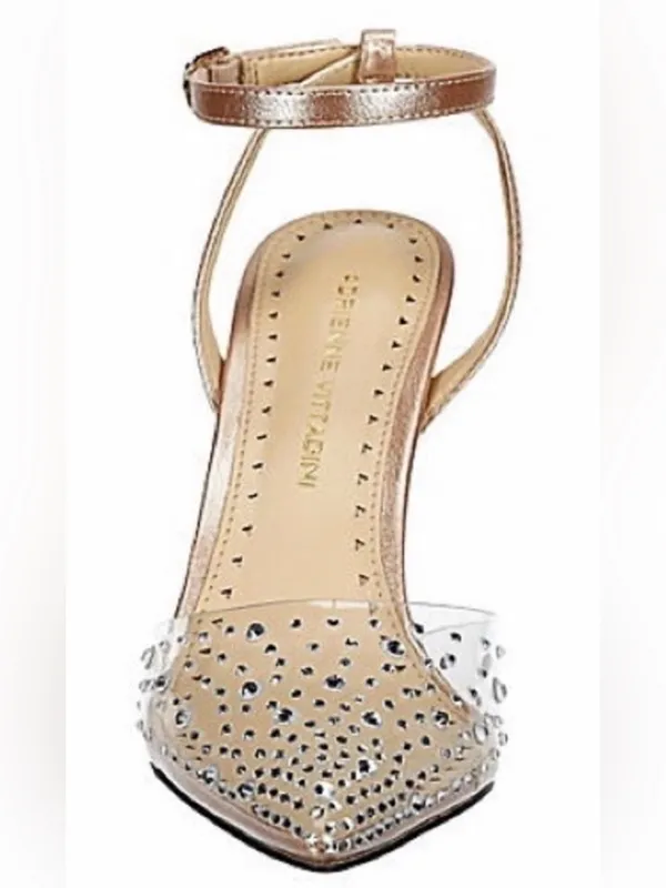 Adrienne Vittadini Nerve Rhinestone Slingback Heels Sz 9 Autumn Wedding Guest - Image 3