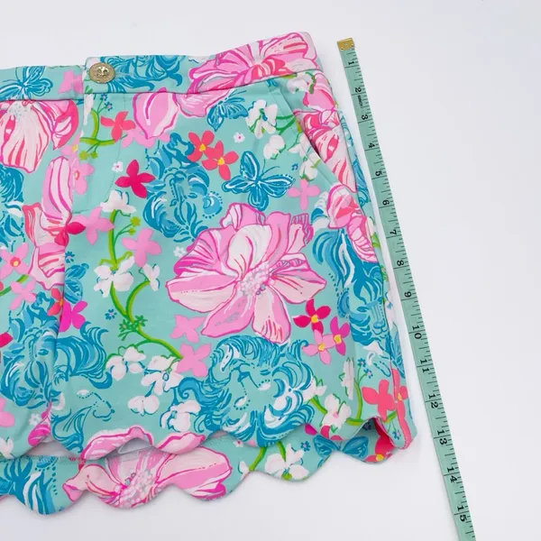 Lilly Pulitzer Colette Knit Skort Scallop Hem Size 0 Surf Blue Luscious Lions - Image 11