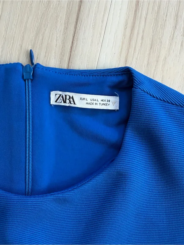 Blue cropped Zara top size L - Image 3