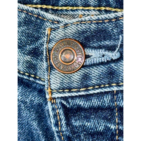 Abercrombie & Fitch Classic Straight 100% Cotton Blue Denim Jeans Size 33W x 32L - Image 6
