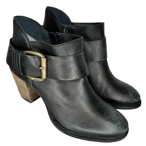 Steven by Steve Madden Black Leather Booties‎ - Image 2