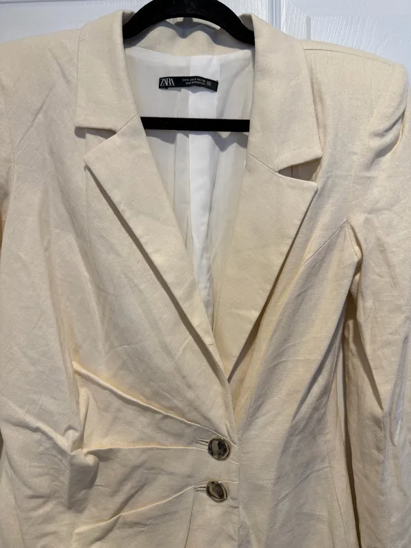 Zara Dress Ivory Blazer Dress - Image 2