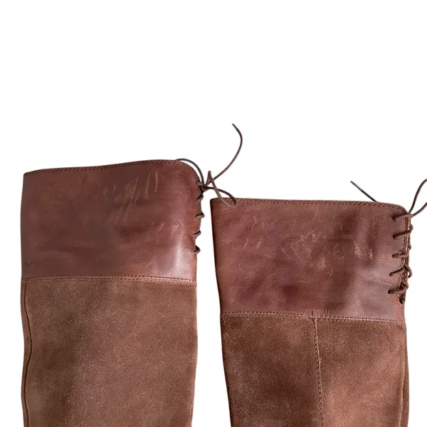 Lucky Brand Komah Brown Over-the-Knee Women's Healed Boots Size 7 Leather Lace - Image 9