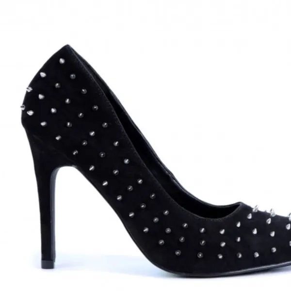 NEW REPORT JAEMON Metal Spike Heel Pointed Toe Black Western Nightout - Image 5