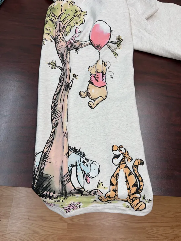 NWT Disney Winnie The Pooh Wide Leg Beige Sweatpants Size Medium - Image 6
