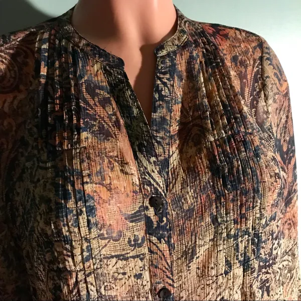 Liz Claiborne Sheer Button-Up Blouse SZ MD - Image 5
