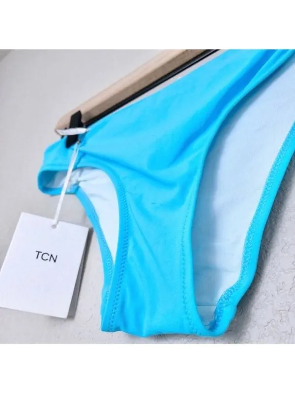 NWT TCN Banda Bikini Bottom 4 Fruits Strawberry Embroidered White Turquoise - Image 5
