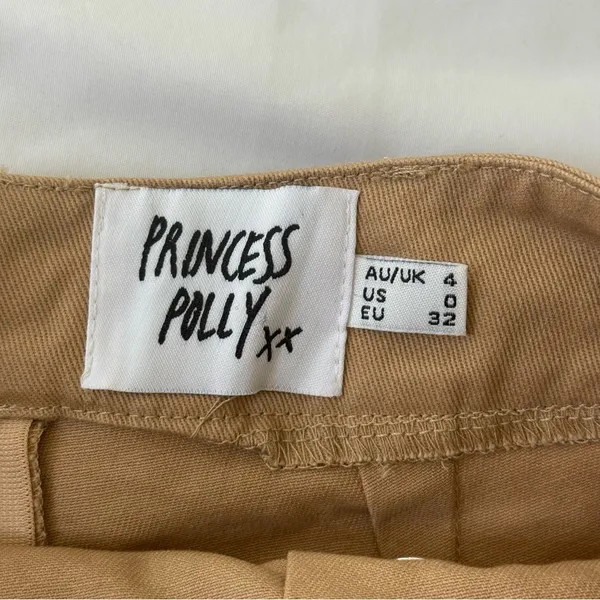 Princess Polly Carter Skort‎ Beige Khaki Mini Skirt Asymmetrical Button Party 0 - Image 5