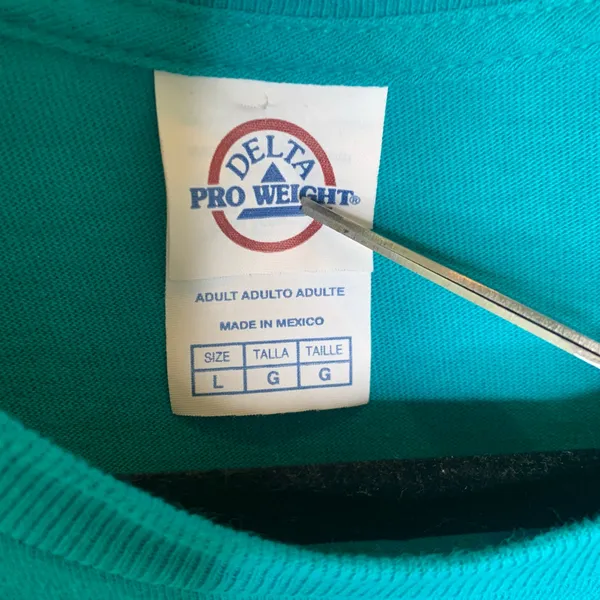 Delta Pro Weight Vintage Teal USA Sunflower Home Graphic Tee T Shirt Sz Large - Image 8