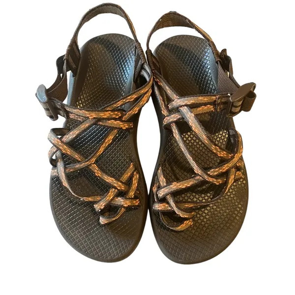 Chaco Z/2 Classic Strappy Brown Orange Sandals Sz 8 - Image 4