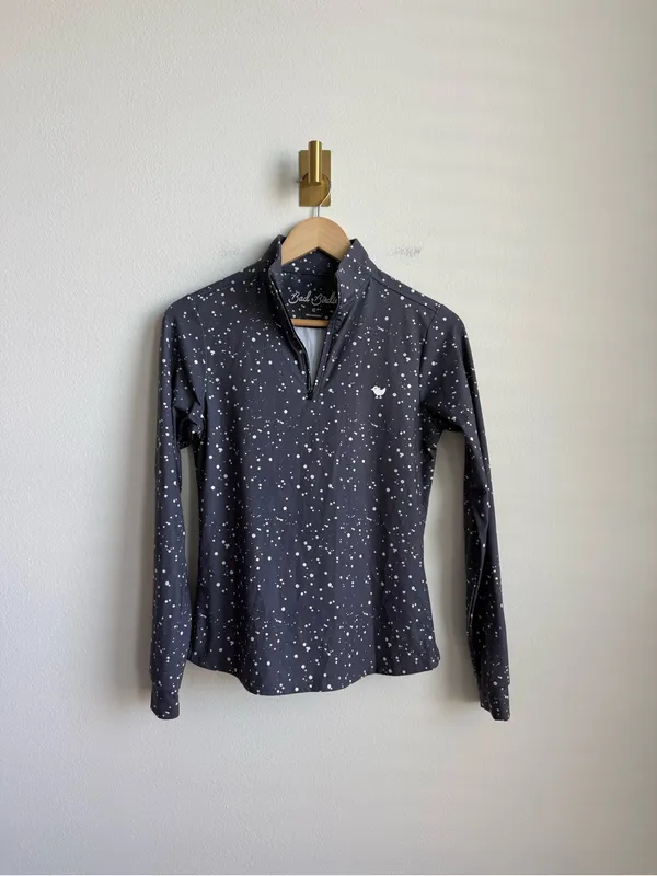 Bad Birdie Women's Performance Quarter Zip Speckled Golf Top Gray XS - Image 2