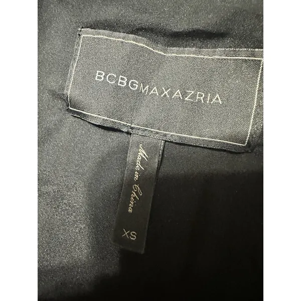 BCBGMAXAZRIA Harrison Mixed Print Bomber Jacket - Blue & Tan Abstract‎ - XS - Image 8