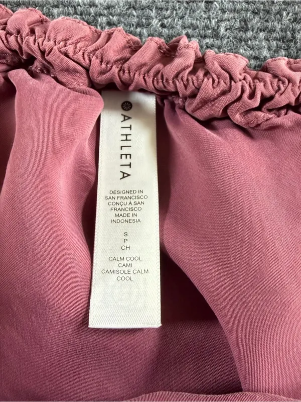 Athleta Calm Cool Cami and Short Set Tawny Rose Leisure Silky Pajamas Small S - Image 13