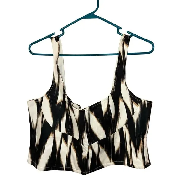 Banana republic printed linen blend crop top Size 14 NEW #741 - Image 2