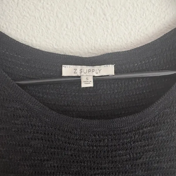 Z Supply Womens Black Textured Knit Sleeveless Round Neck Sweater Tank Top Small - Image 6
