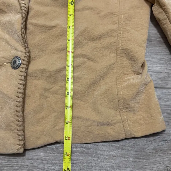 Vintage Silverado Tan Faux Suede Western Jacket Whipstitch Blazer Women's M Boho - Image 5