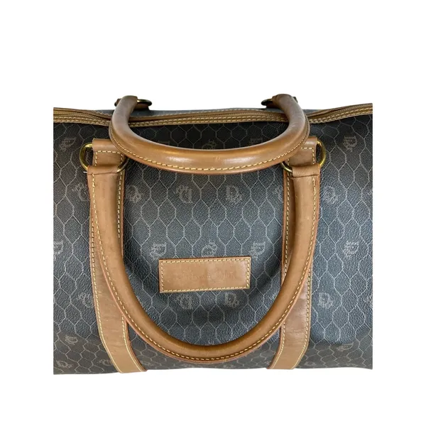 Christian Dior Black Honeycomb Trotter Boston Duffle Travel Bag 45cm - Image 7