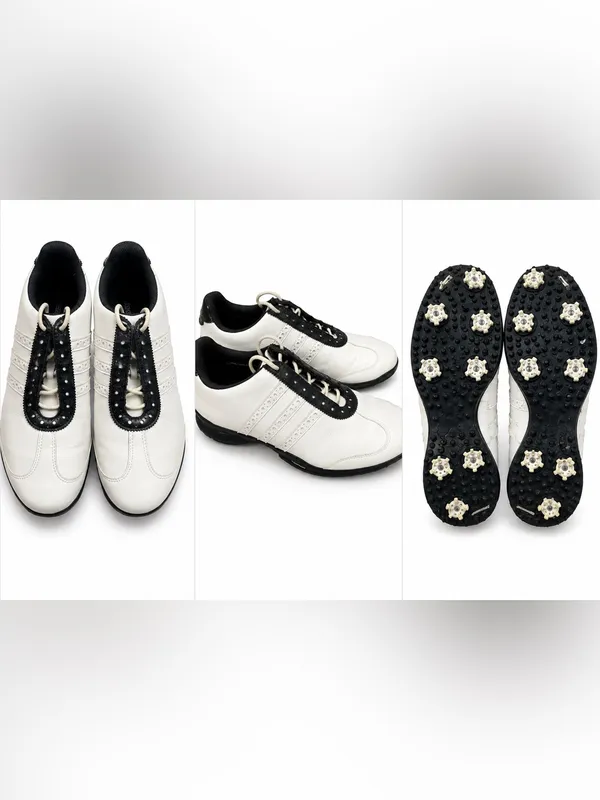 Adidas Women’s Off White Leather Spiked Golf Shoes Cleats - Image 2