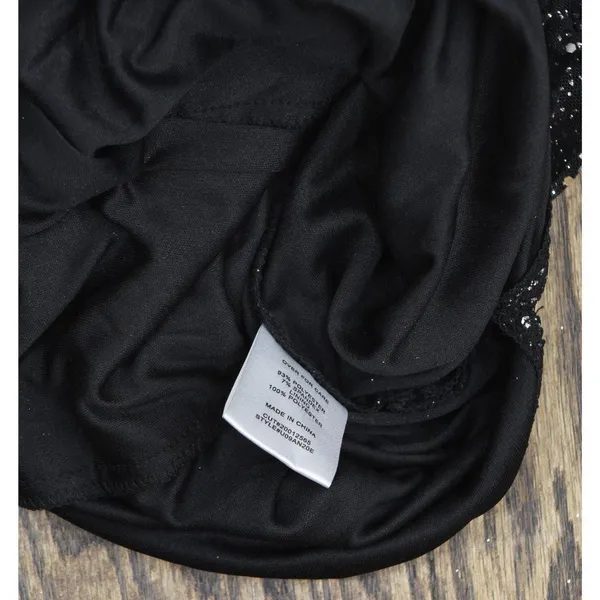 NWT B Darlin Glitter-Knit Off-the-Shoulder Dress U09AN20E Black / Silver XS - Image 8