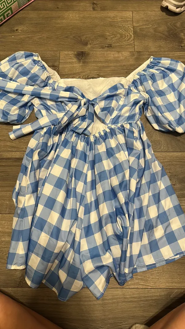 Gingham blue romper - Image 2